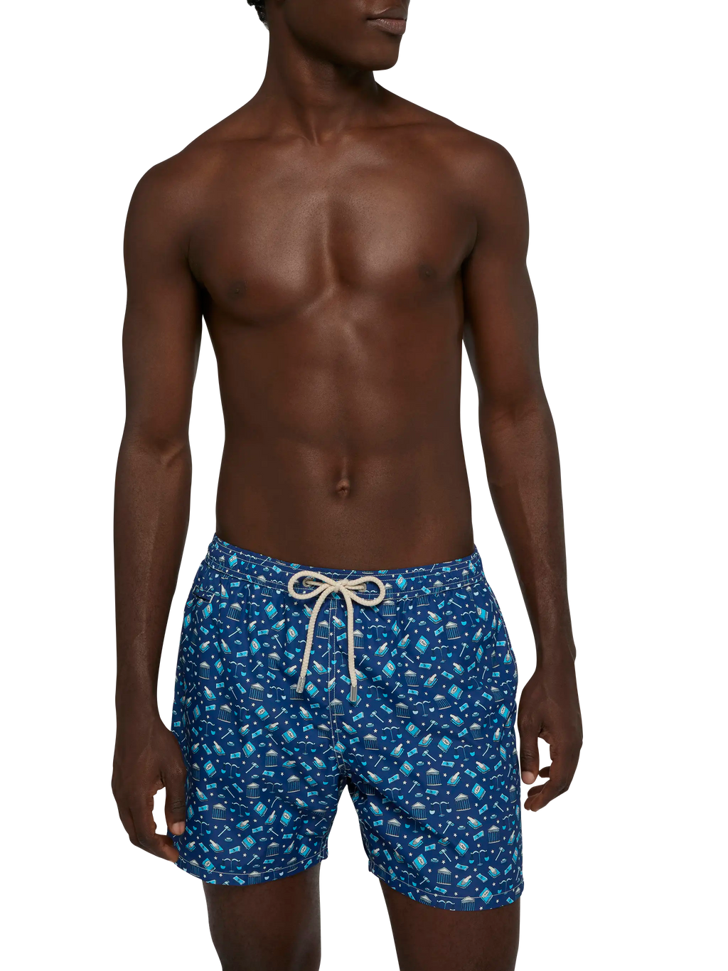 Costume mare Lighting Micro Fantasy blu navy con stampa lawyer mood