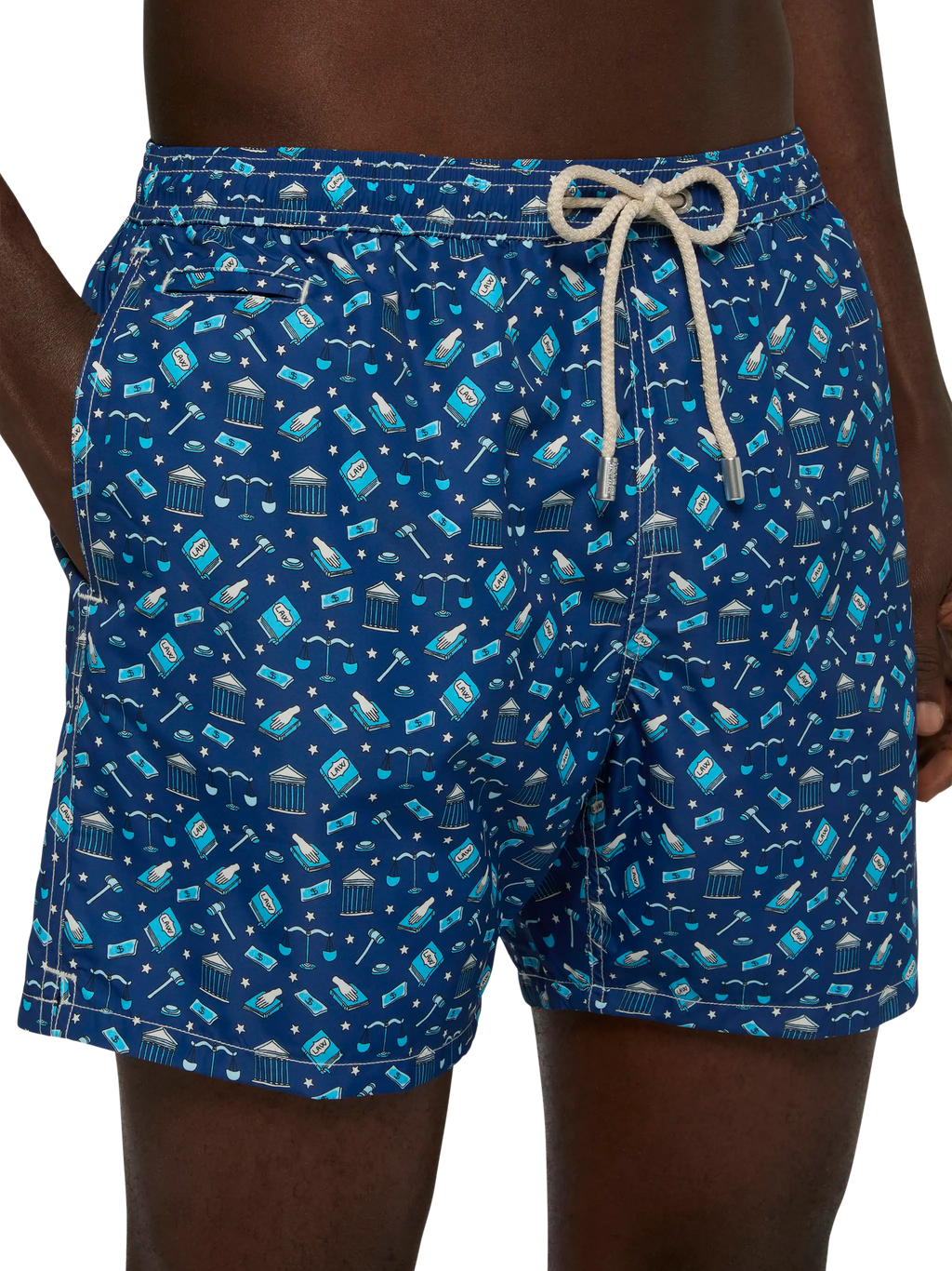 Costume mare Lighting Micro Fantasy blu navy con stampa lawyer mood