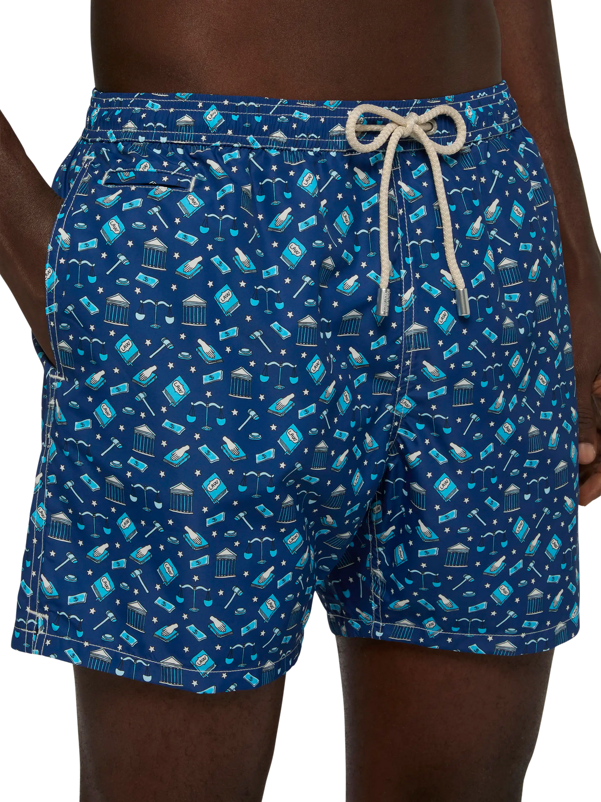 Costume mare Lighting Micro Fantasy blu navy con stampa lawyer mood