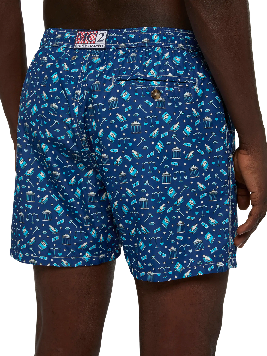 Costume mare Lighting Micro Fantasy blu navy con stampa lawyer mood