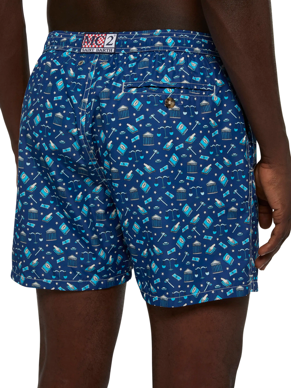 Costume mare Lighting Micro Fantasy blu navy con stampa lawyer mood