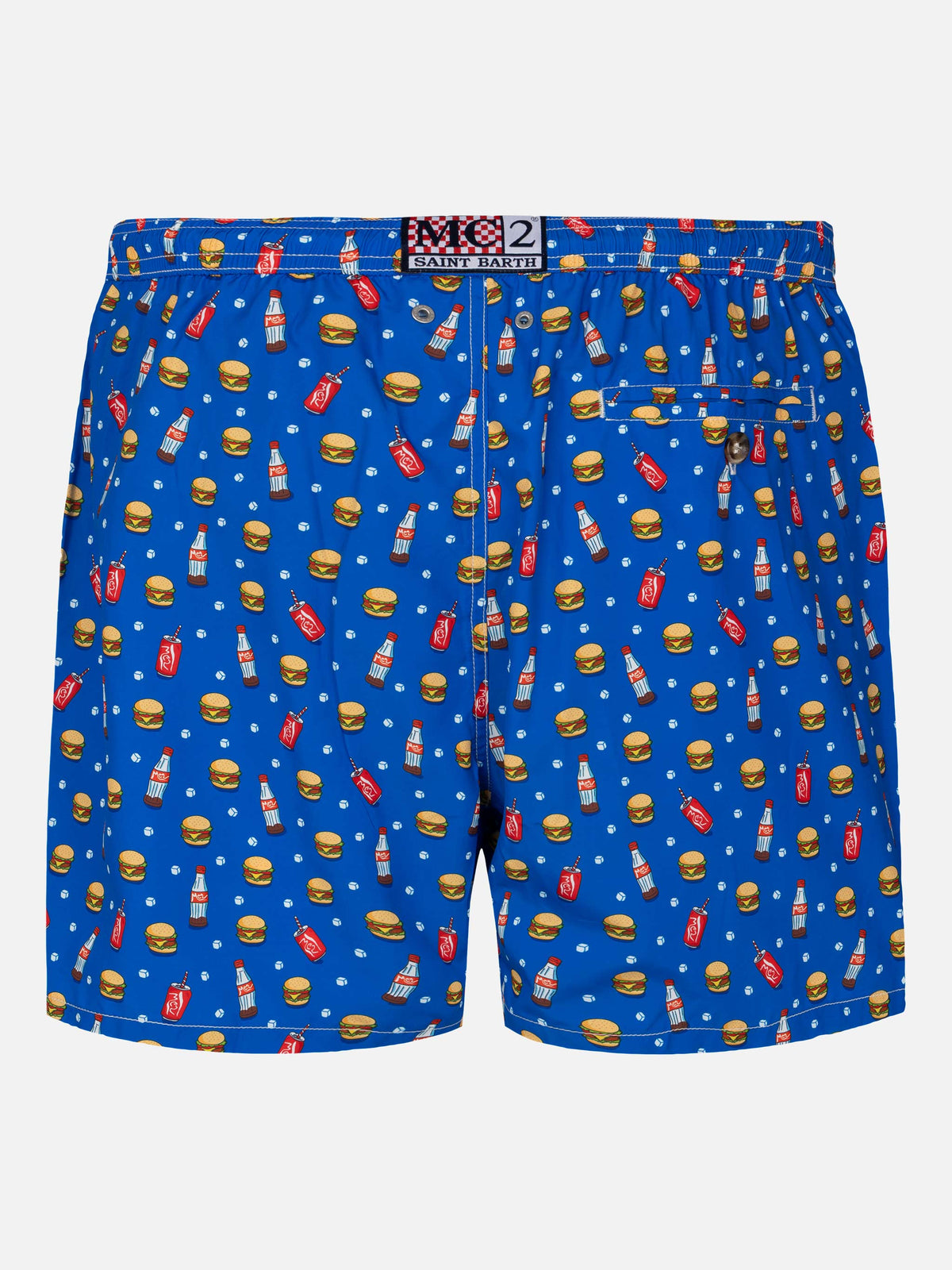 Costume mare Lighting Micro Fantasy bluette con stampa hamburger e cola
