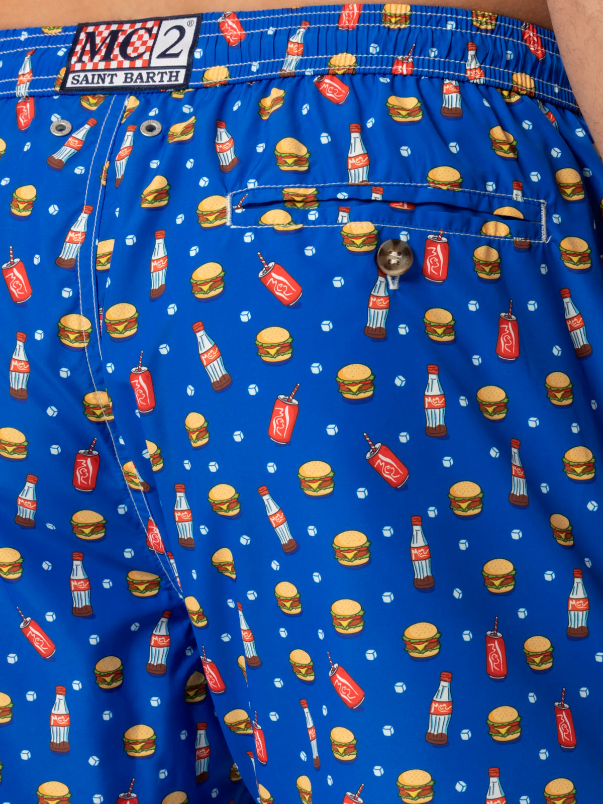 Costume mare Lighting Micro Fantasy bluette con stampa hamburger e cola