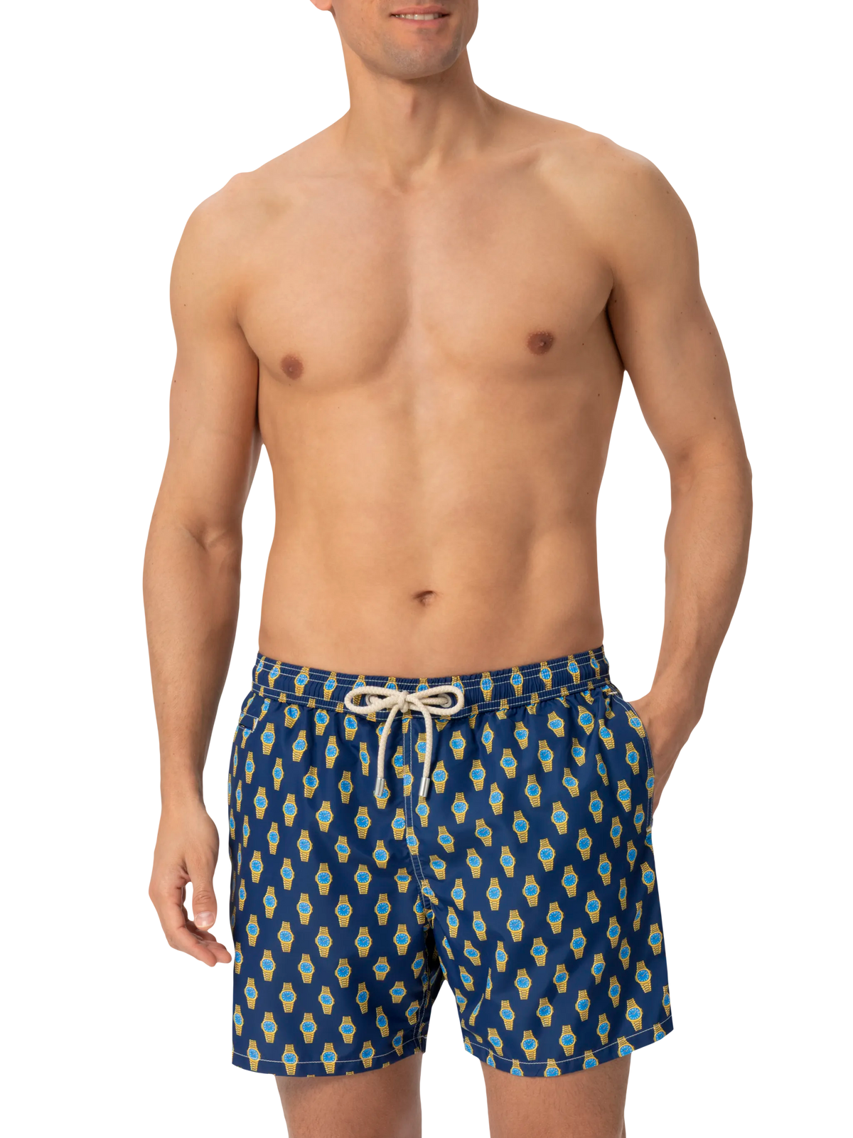 Costume mare Lighting Micro Fantasy blu navy con stampa orologi