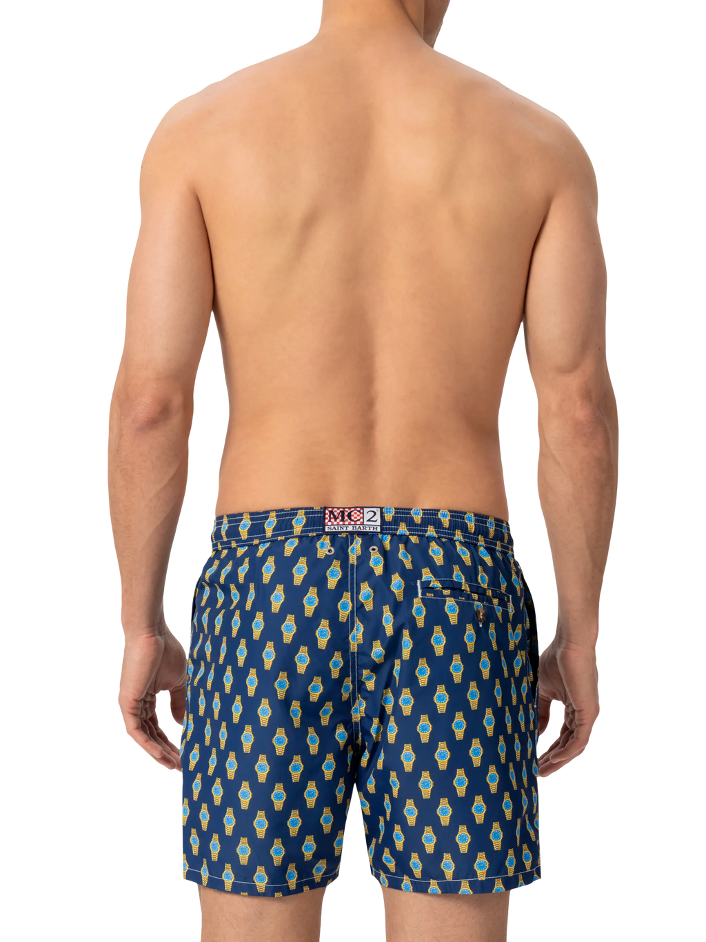 Costume mare Lighting Micro Fantasy blu navy con stampa orologi