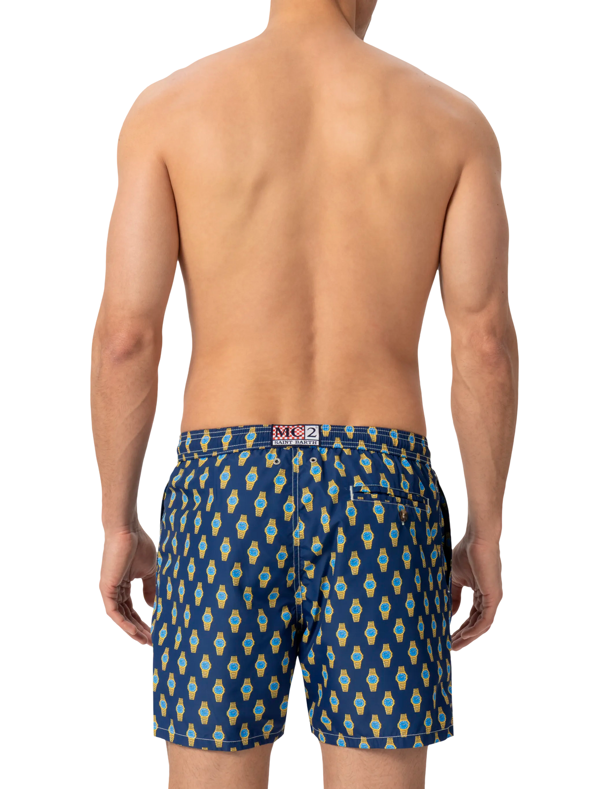Costume mare Lighting Micro Fantasy blu navy con stampa orologi