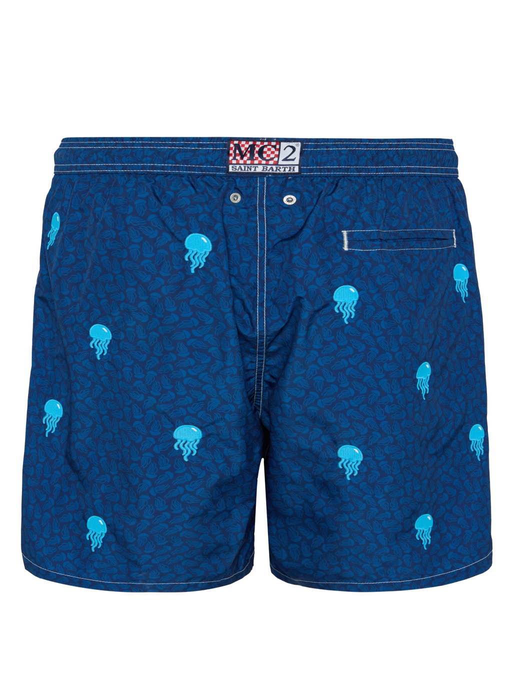 Costume mare Lighting Embroidery blu navy con ricamo meduse