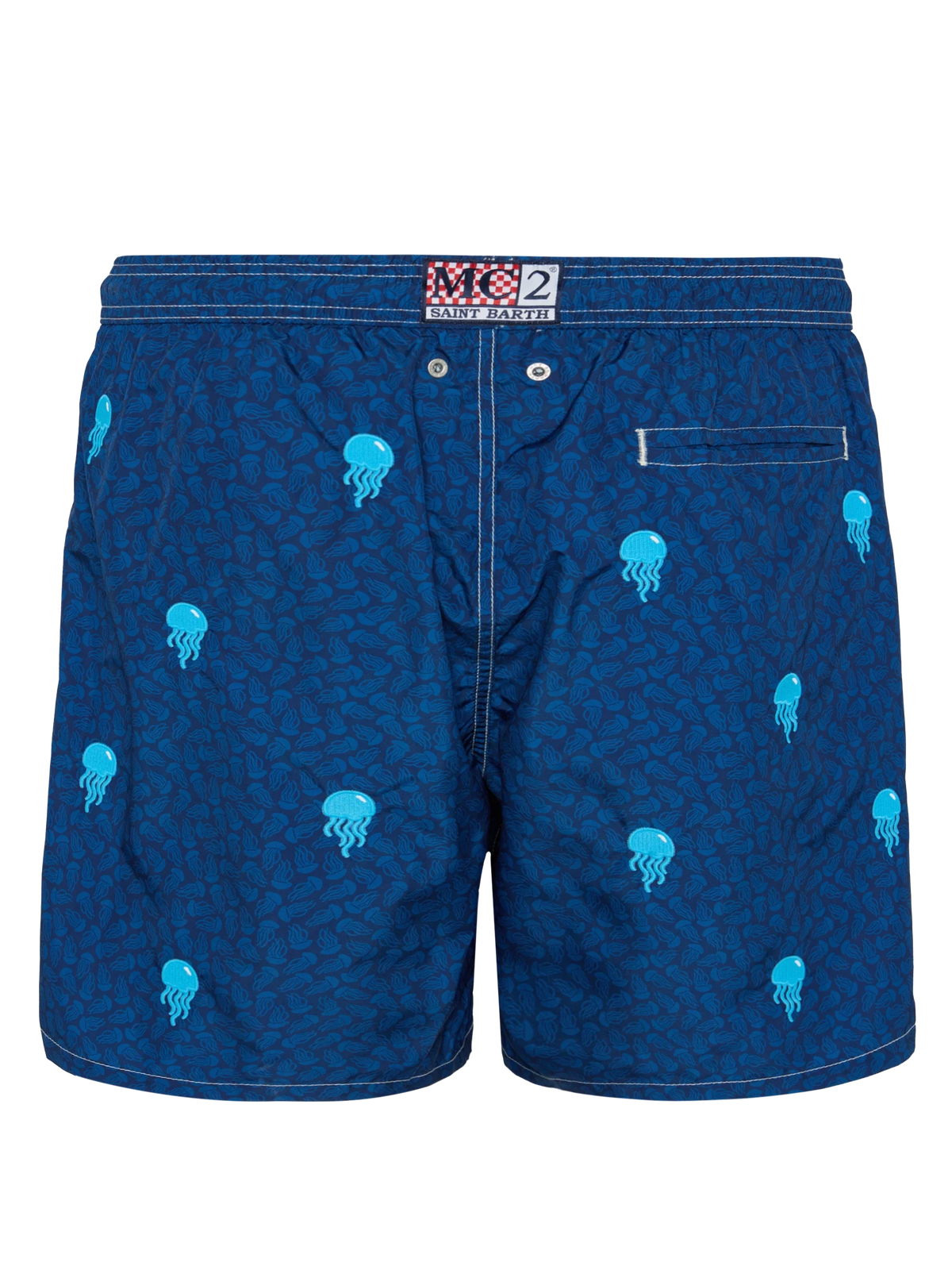 Costume mare Lighting Embroidery blu navy con ricamo meduse