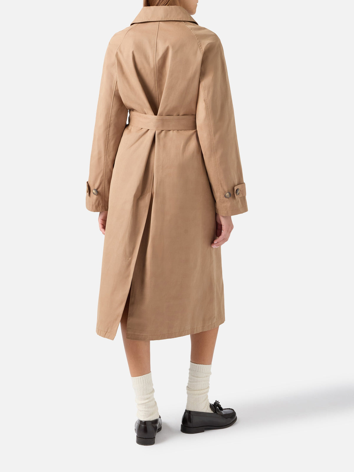 Cappotto Lior beige cerato in misto cotone con fodera tartan product image 4