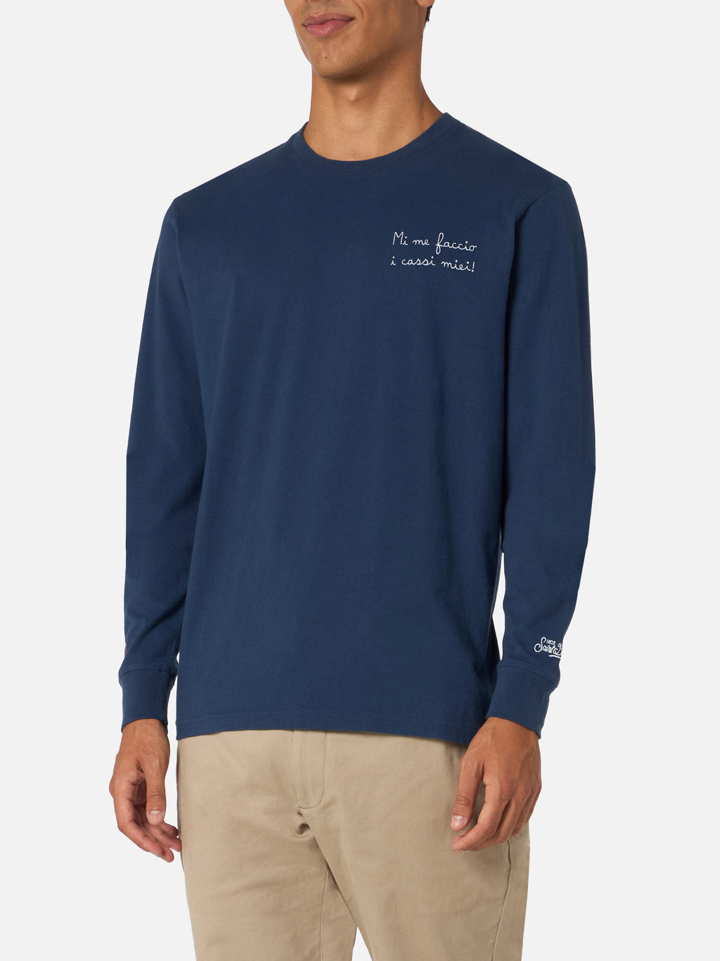 T-shirt Luton blu navy con ricamo Mi me faccio i cassi miei product image 3
