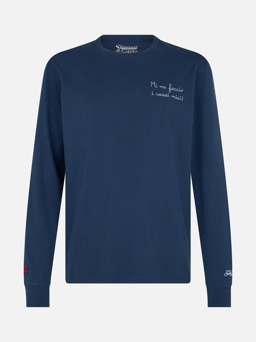 T-shirt Luton blu navy con ricamo Mi me faccio i cassi miei product image 1