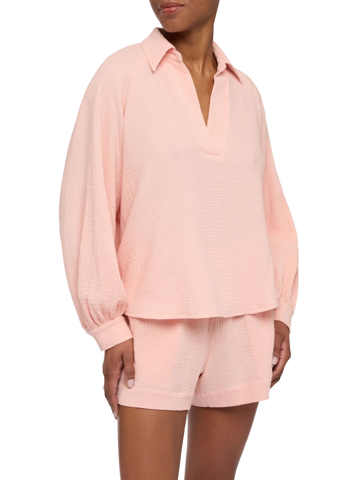 Blusa Maira rosa in mussola product image 1