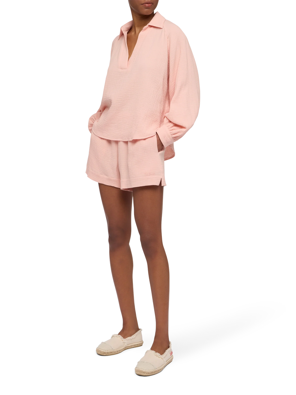 Blusa Maira rosa in mussola product image 4