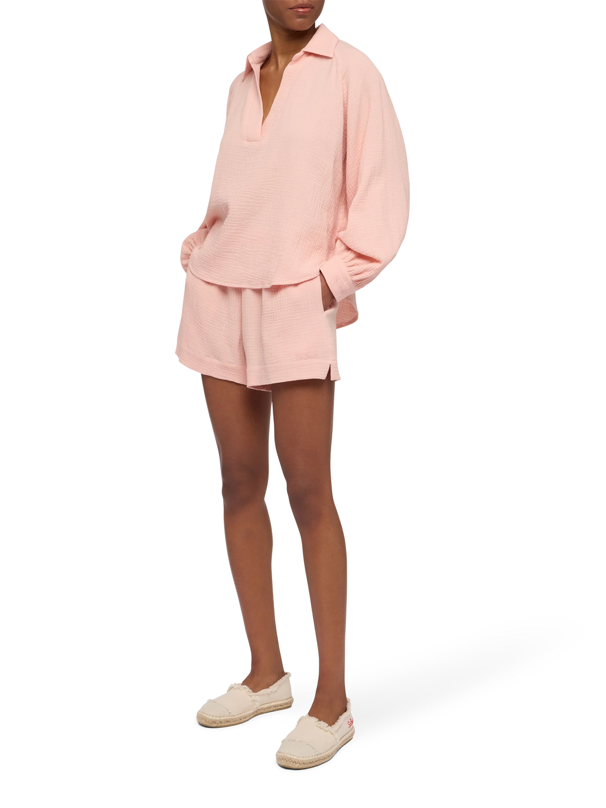 Blusa Maira rosa in mussola product image 4