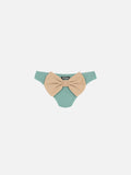 Slip mare Madame verde acqua in lurex con fiocco oro