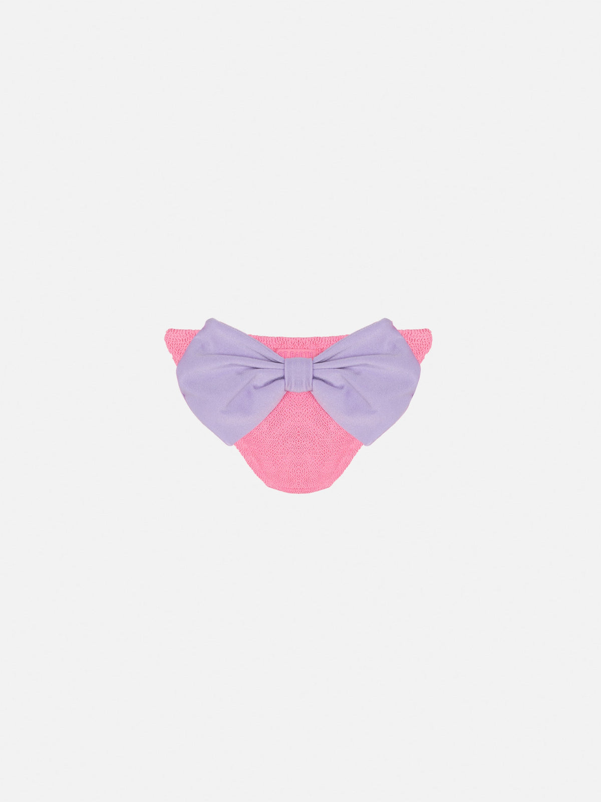 Slip mare Madame rosa in tessuto crinkle con fiocco lilla