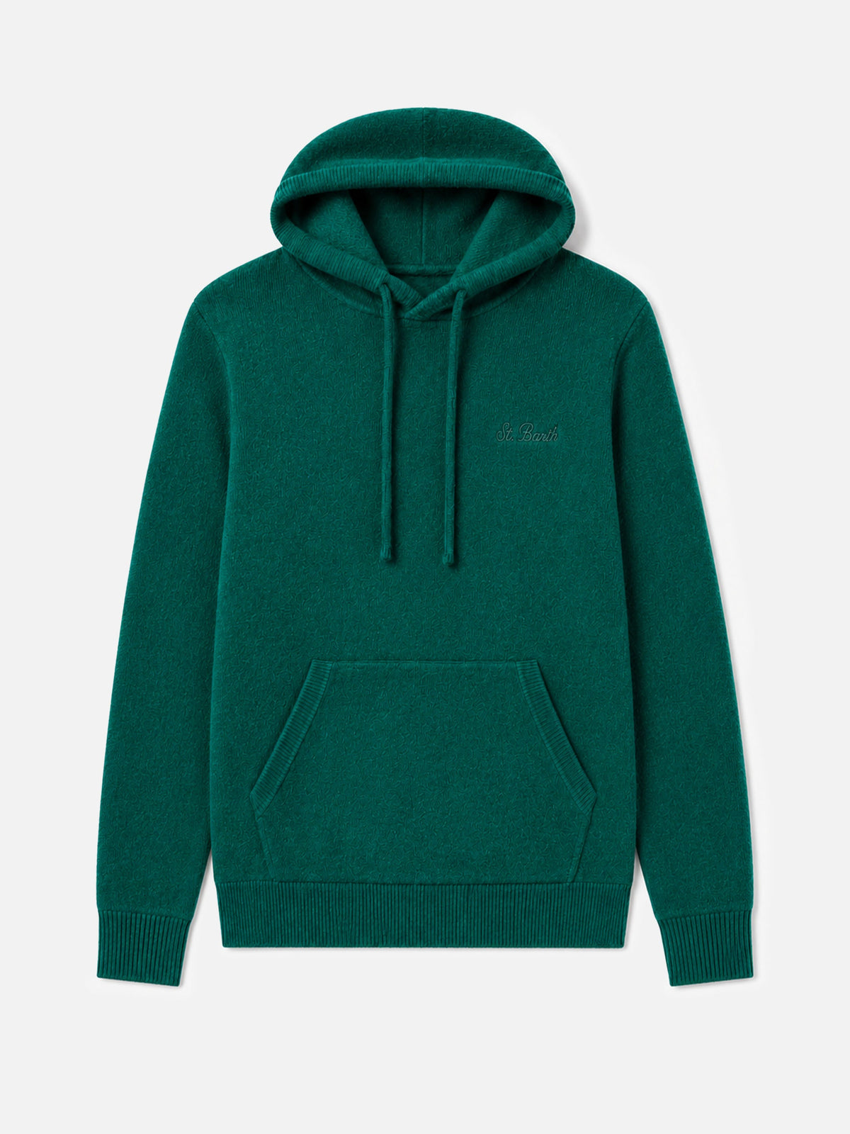 Maglione girocollo Mahony verde scuro in lana d’agnello con product image 1