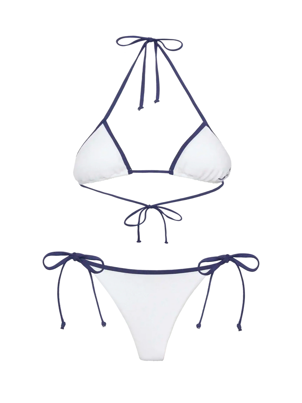 Bikini Maleah String bianco panna con ricamo tennis | Special Edition
