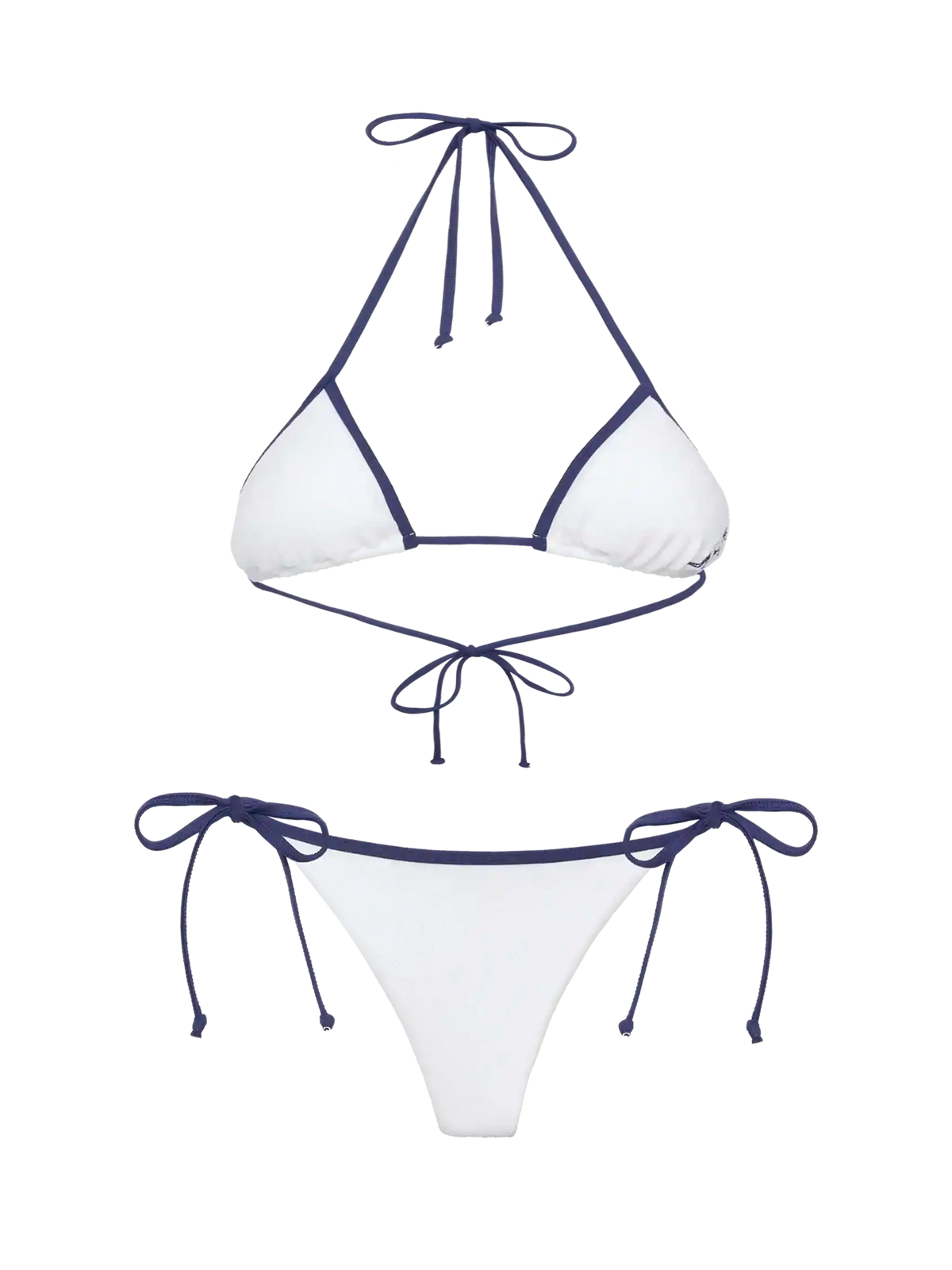 Bikini Maleah String bianco panna con ricamo tennis | Special Edition