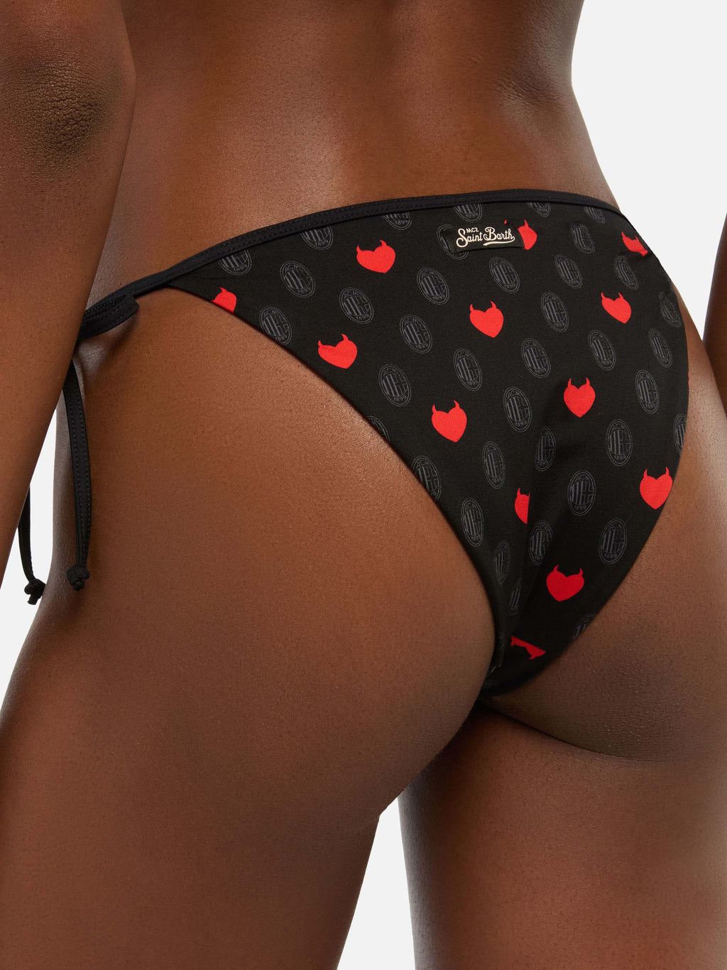Bikini Maleah String nero con stampa Milan | Special Edition