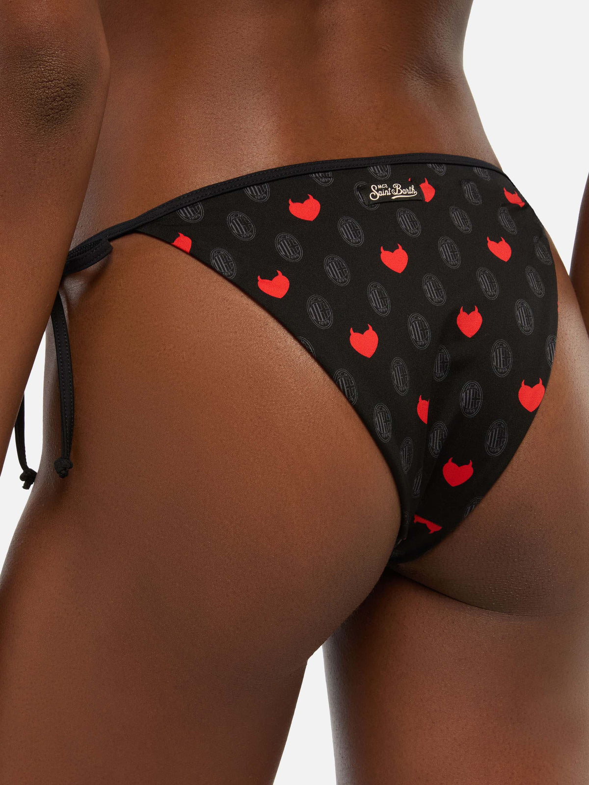 Bikini Maleah String nero con stampa Milan | Special Edition