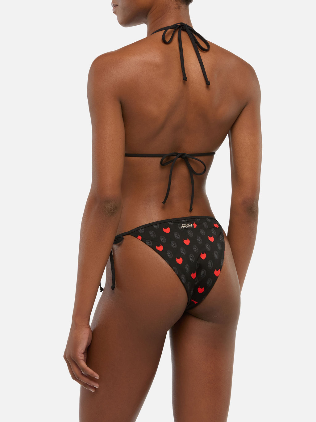Bikini Maleah String nero con stampa Milan | Special Edition