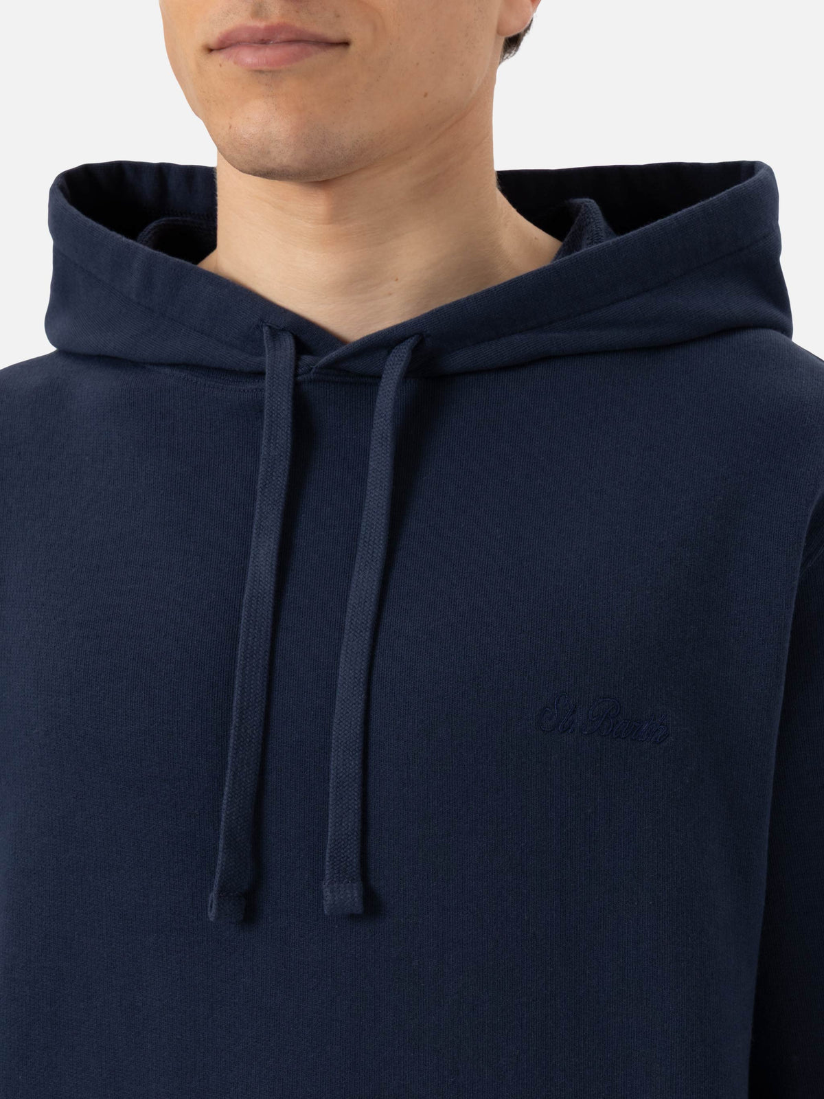 Felpa con cappuccio Manhattan blu navy ricamo logo product image 4