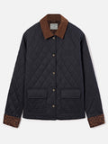 Giacca trapuntata Margaux blu navy cerata in misto cotone product image 1