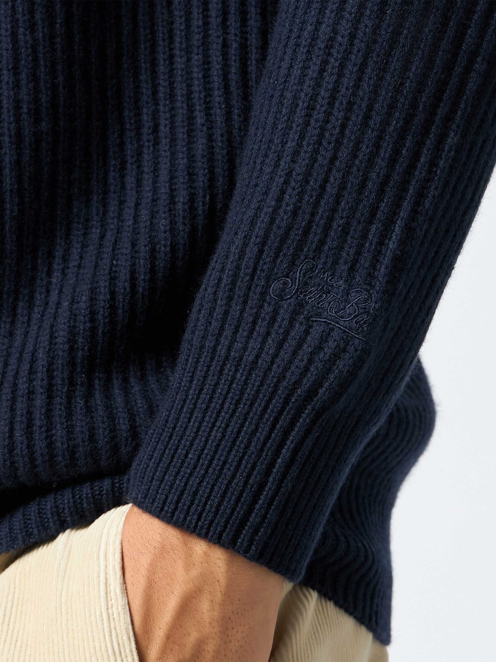 Maglione Marine blu navy a costine