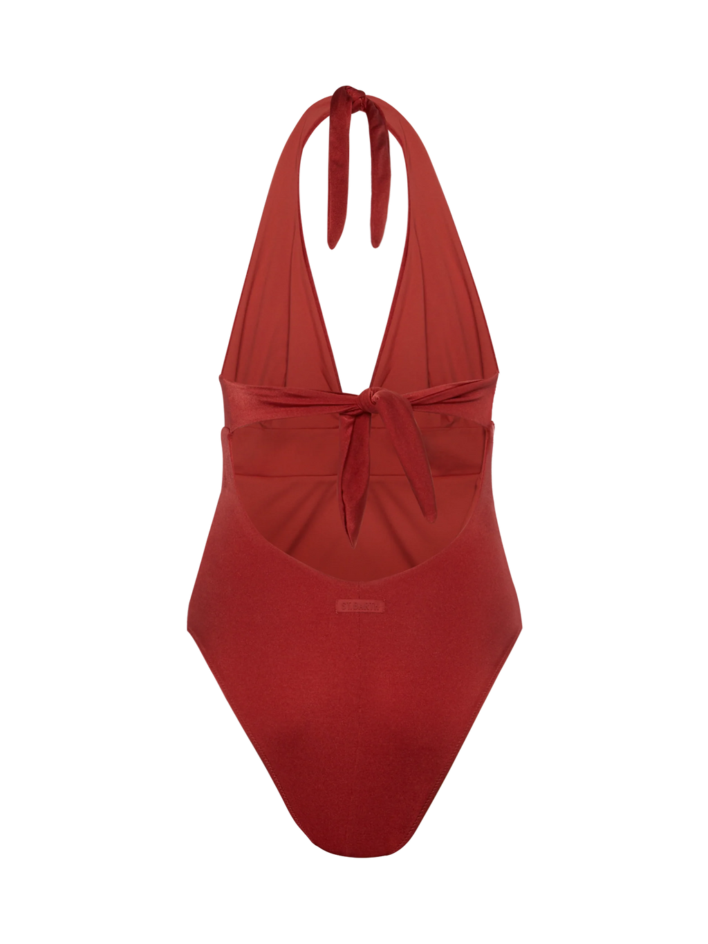 Costume intero Marylin rosso mattone in tessuto lucido