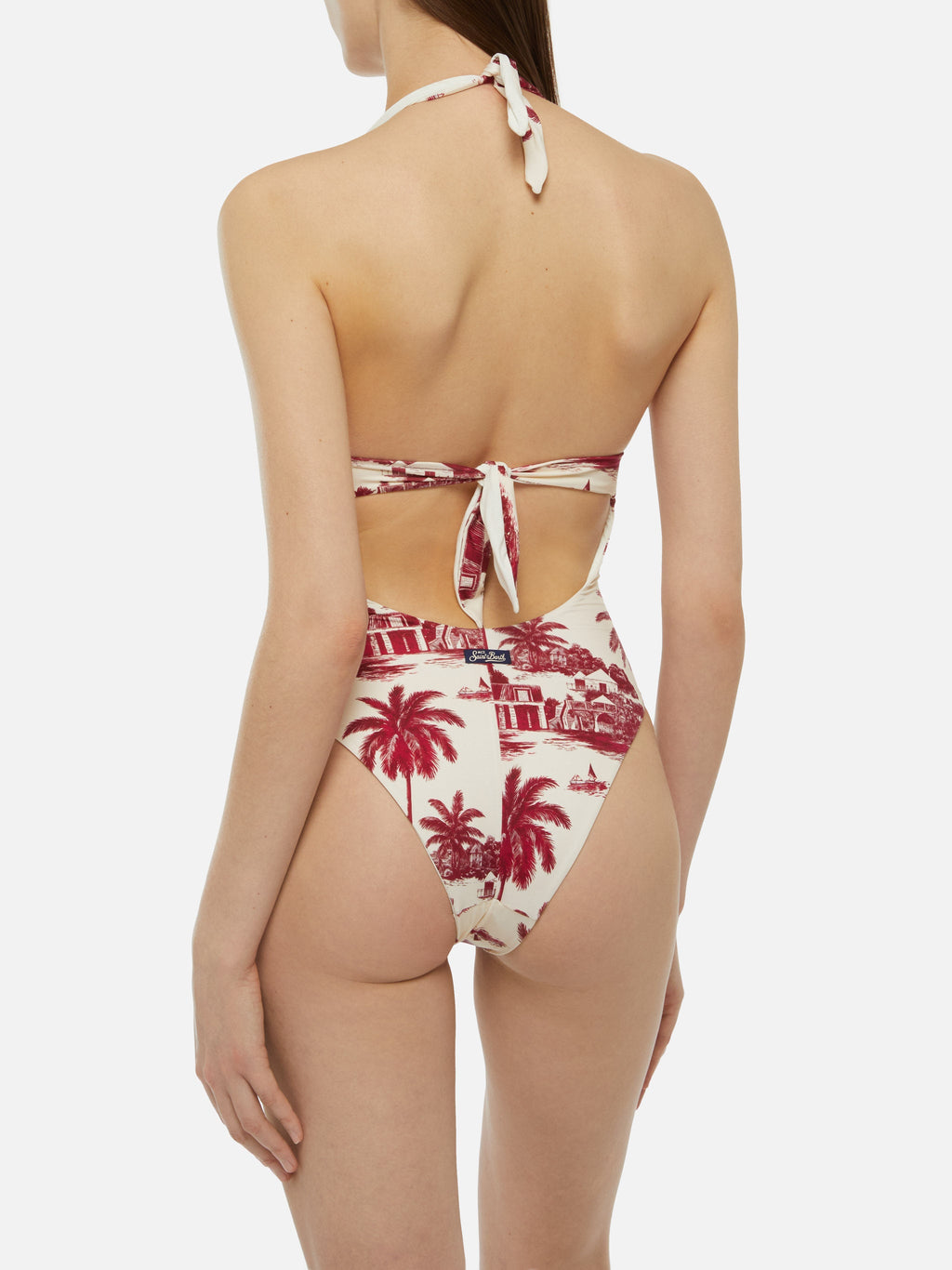 Costume intero Marylin bordeaux con stampa toile de Jouy | Special Edition