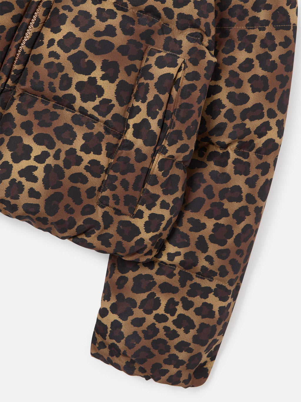 Piumino Maddy marrone in tessuto teddy con motivo leopardo product image 4