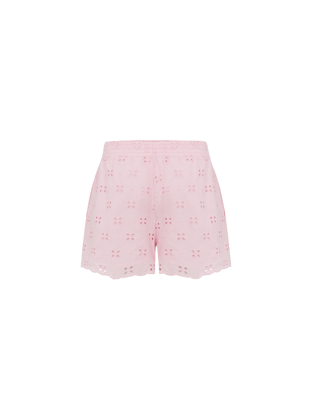 Shorts Meave Jr rosa in sangallo con ricamo fragole product image 2