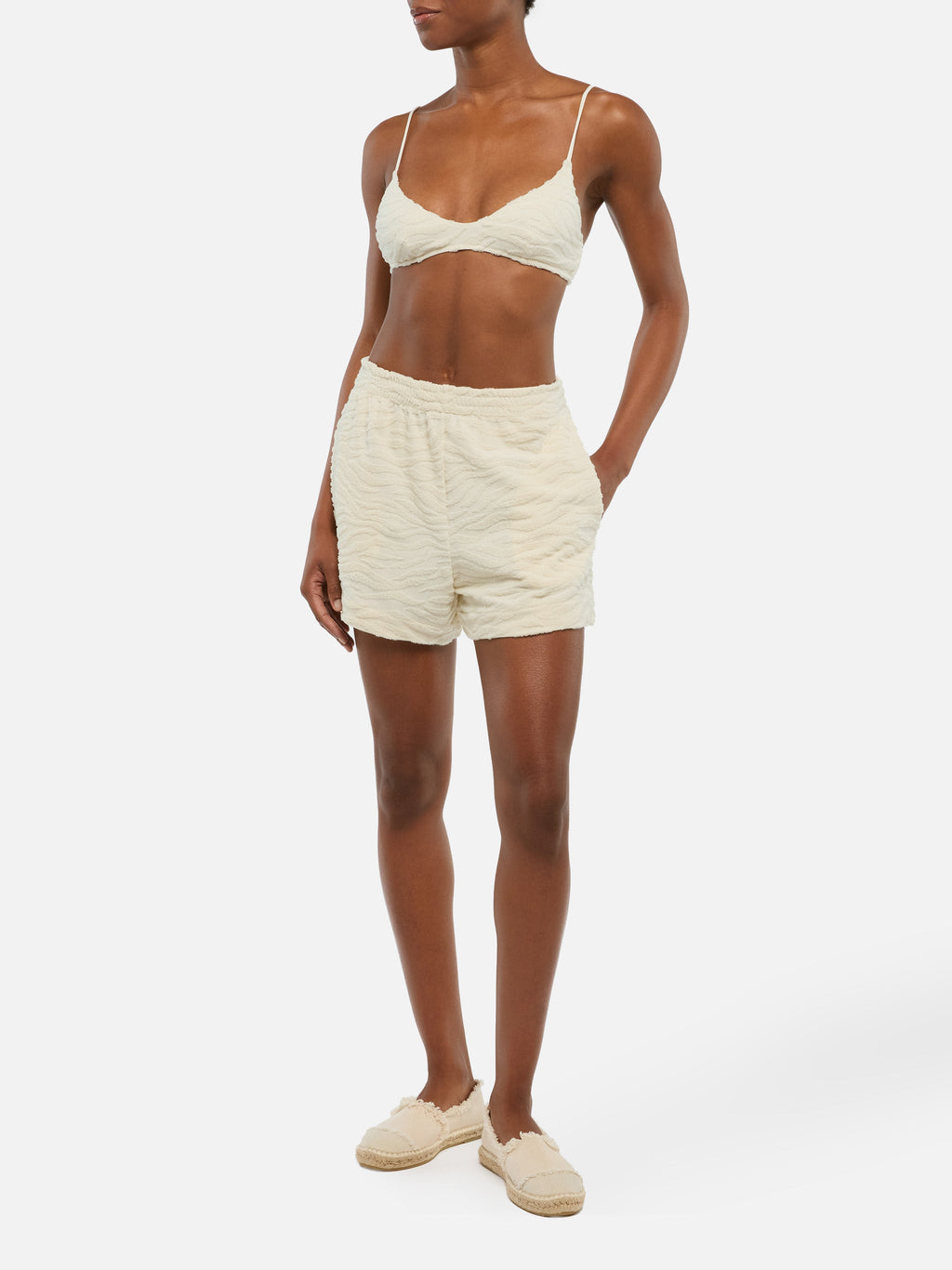 Shorts Meave in spugna con motivo zebrato in rilievo product image 2