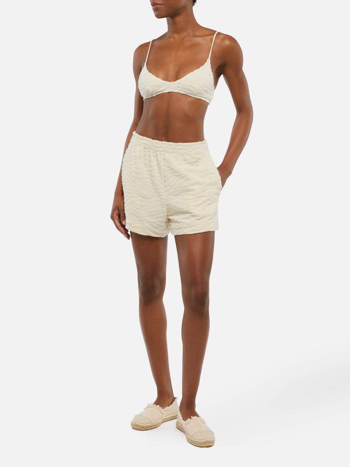 Shorts Meave in spugna con motivo zebrato in rilievo product image 2