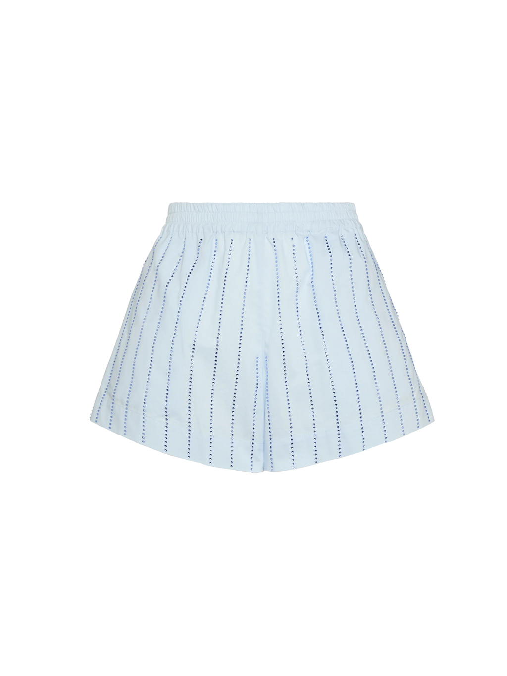 Shorts Meave azzurri in popeline con righe di strass product image 5