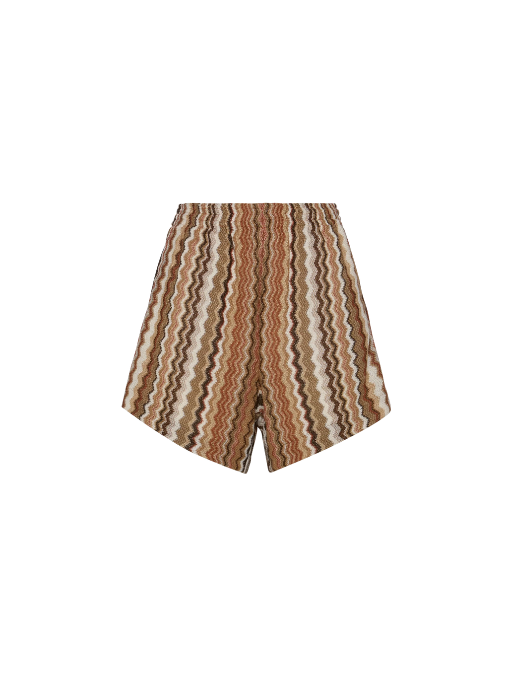 Shorts Meave marroni in raschel con motivo chevron product image 5