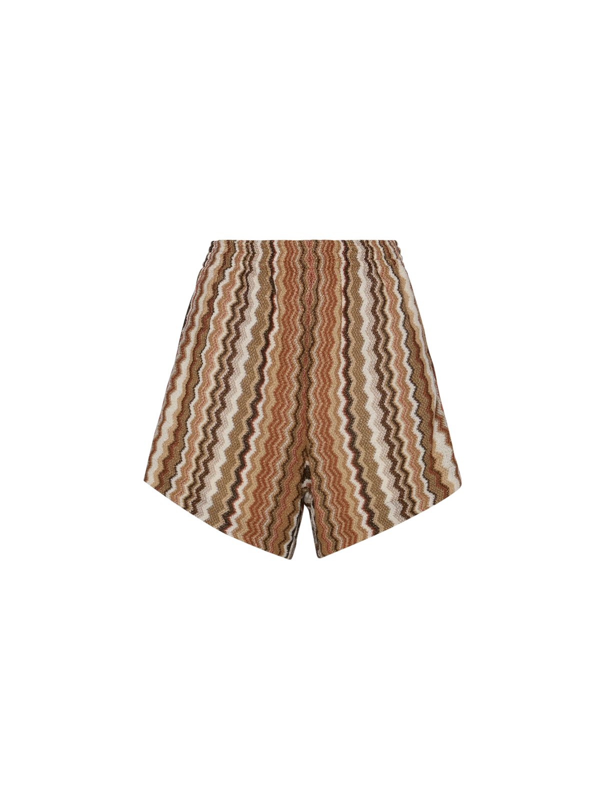 Shorts Meave marroni in raschel con motivo chevron product image 5