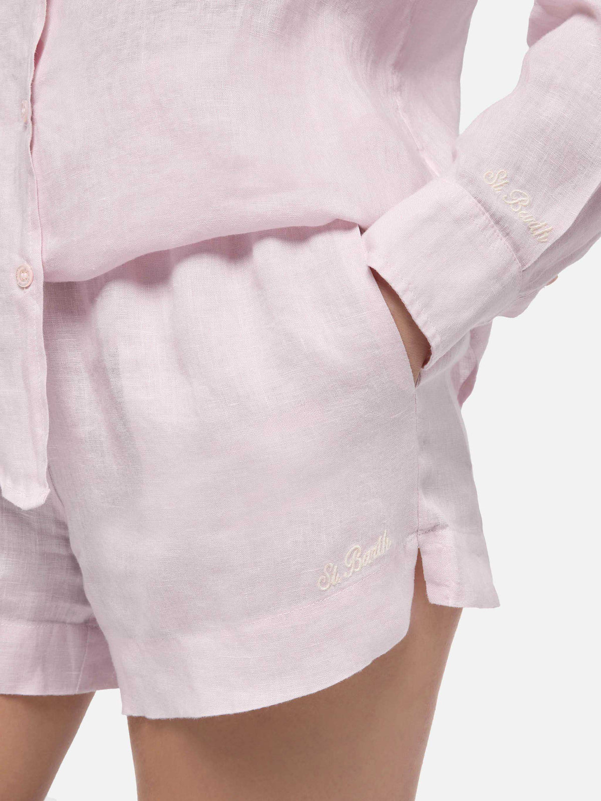 Shorts Meave rosa cipria in lino product image 3