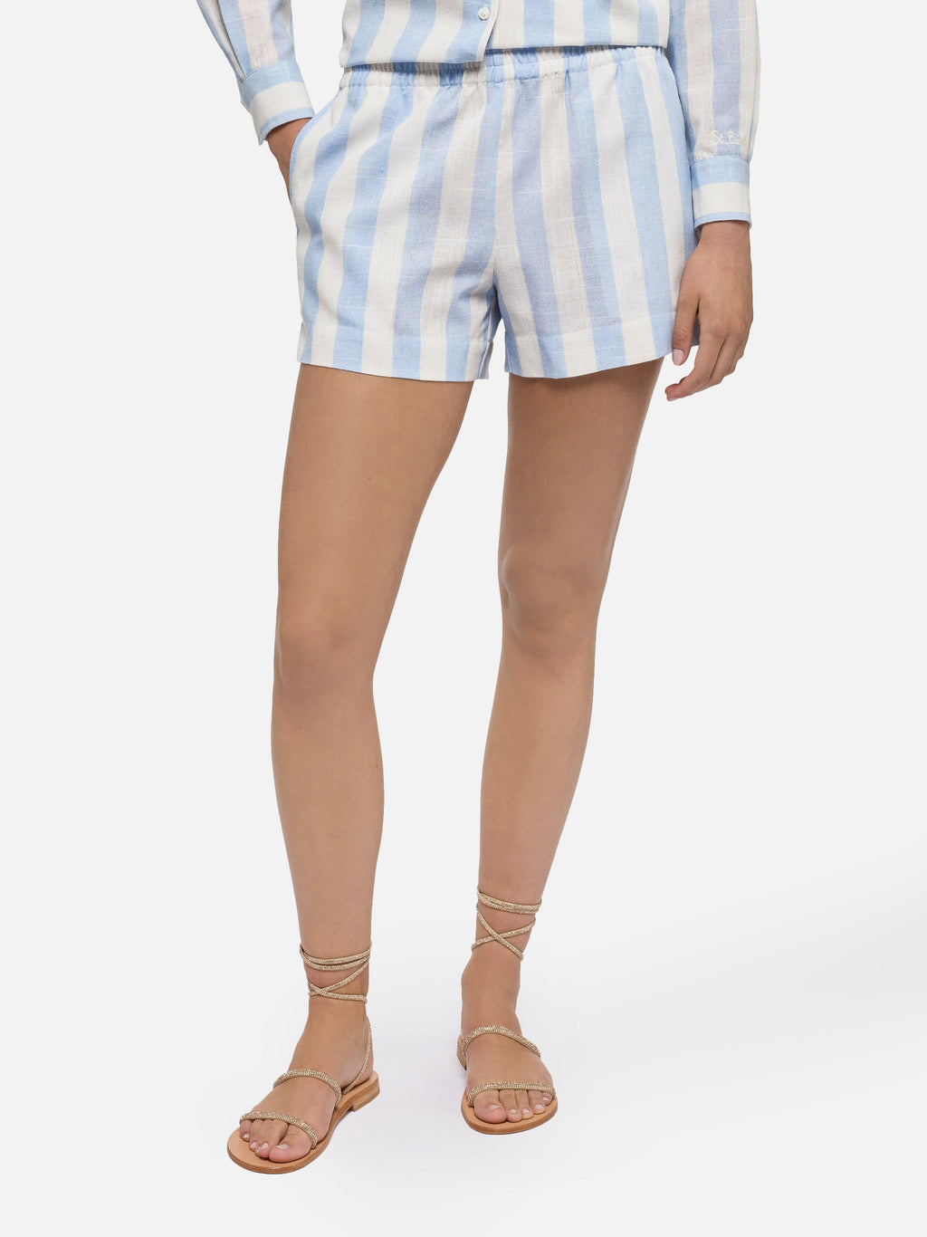 Shorts Meave azzurri a righe product image 1