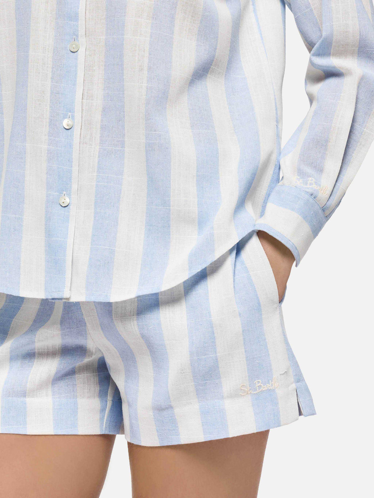 Shorts Meave azzurri a righe product image 4