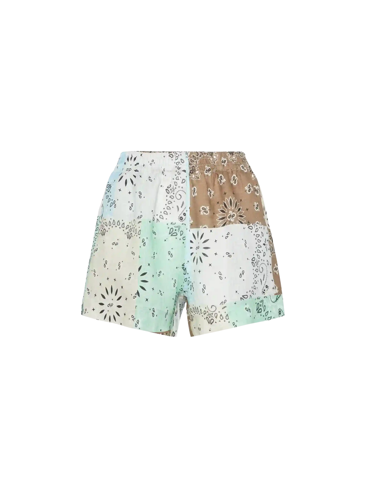 Shorts Meave beige in lino con stampa bandana e patch product image 5