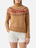 Maglia dolcevita Meghan Nordic cammello con jacquard Cortina