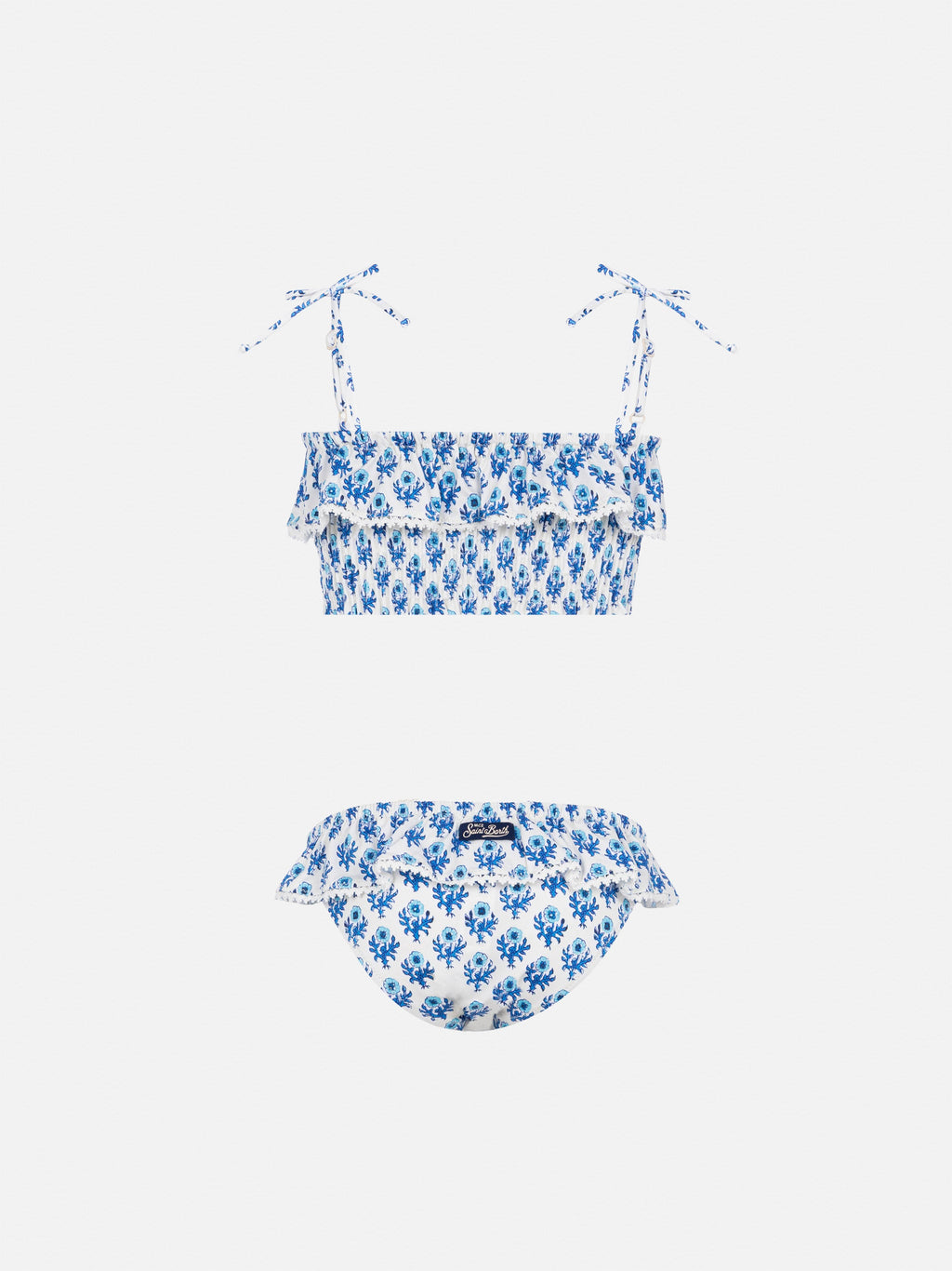 Bikini bralette Melie bianco panna con stampa floreale