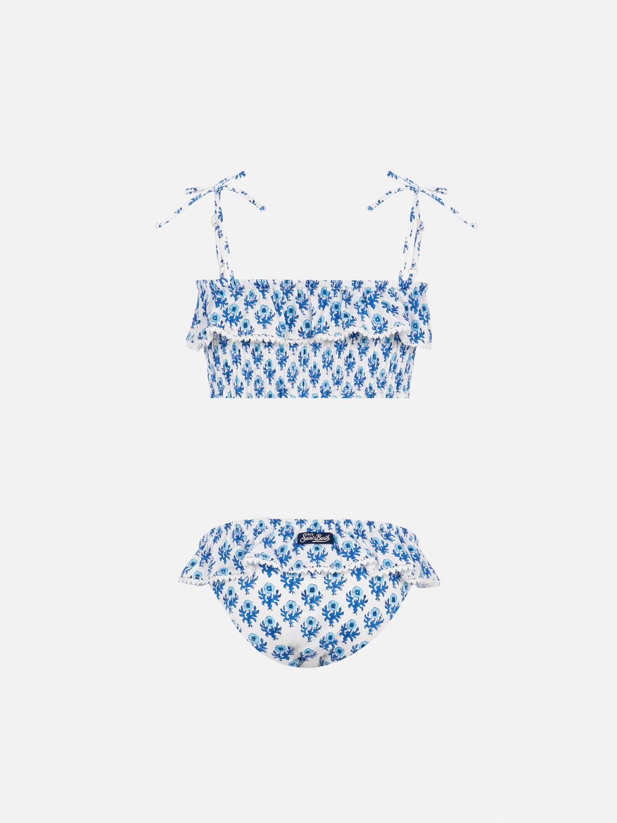 Bikini bralette Melie bianco panna con stampa floreale