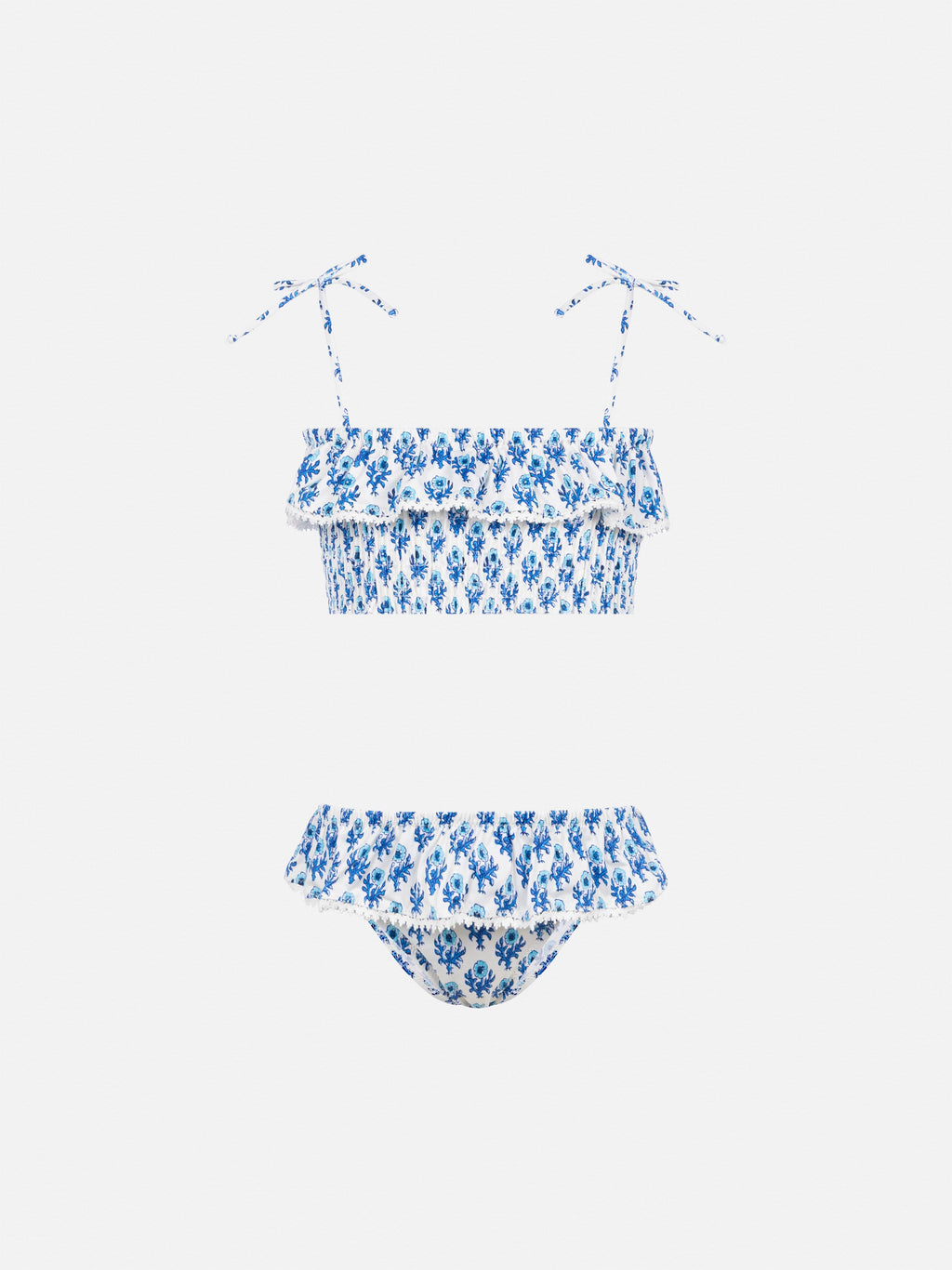 Bikini bralette Melie bianco panna con stampa floreale