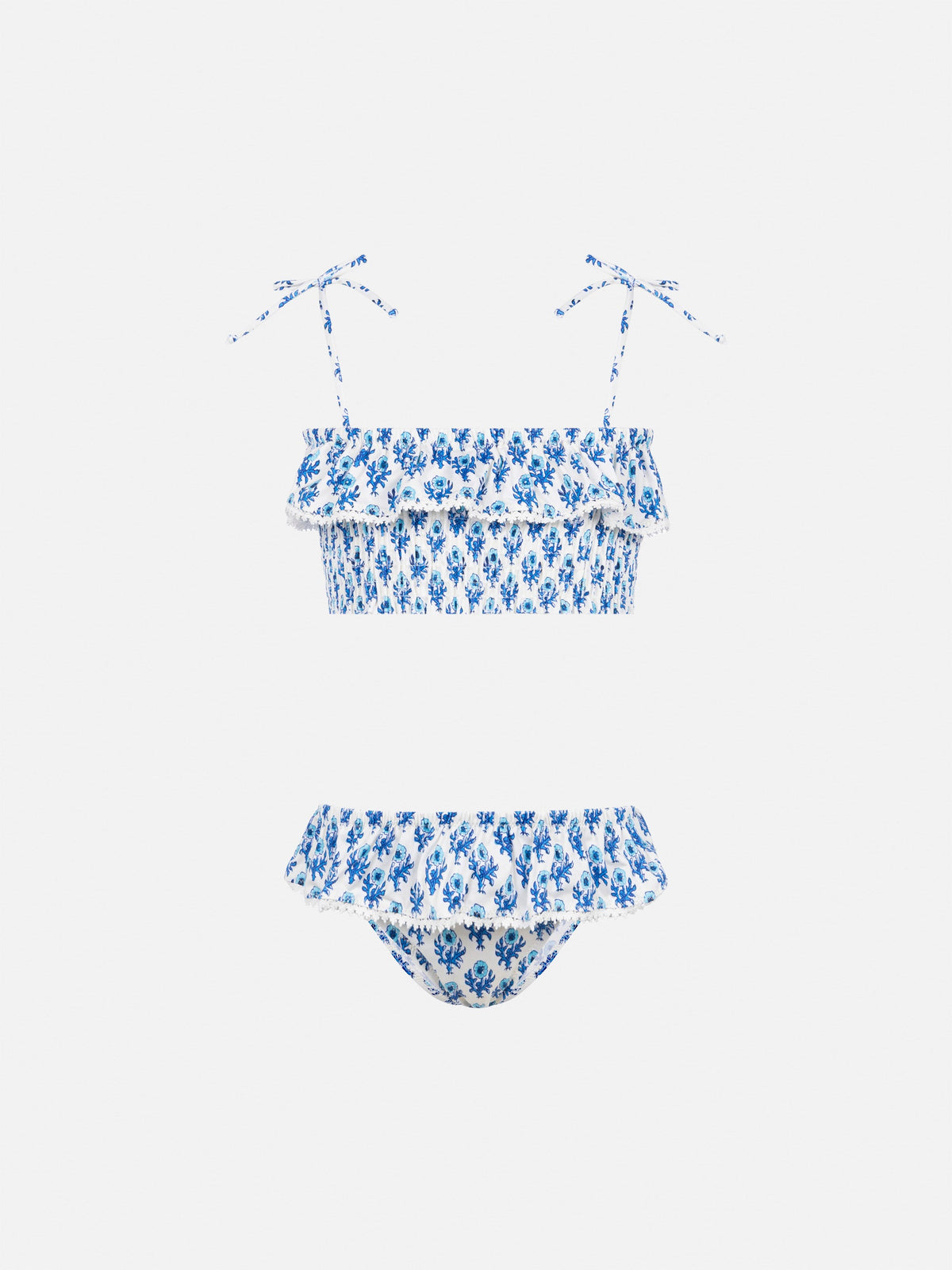 Bikini bralette Melie bianco panna con stampa floreale