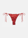 Slip mare Miami rosso mattone in tessuto lucido