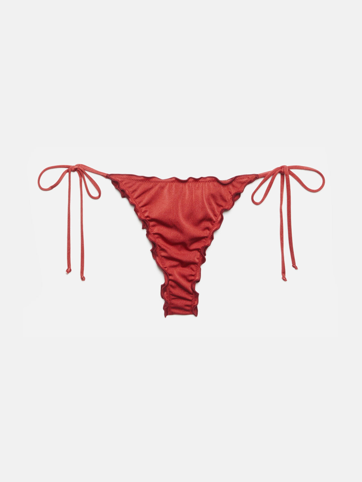 Slip mare Miami rosso mattone in tessuto lucido