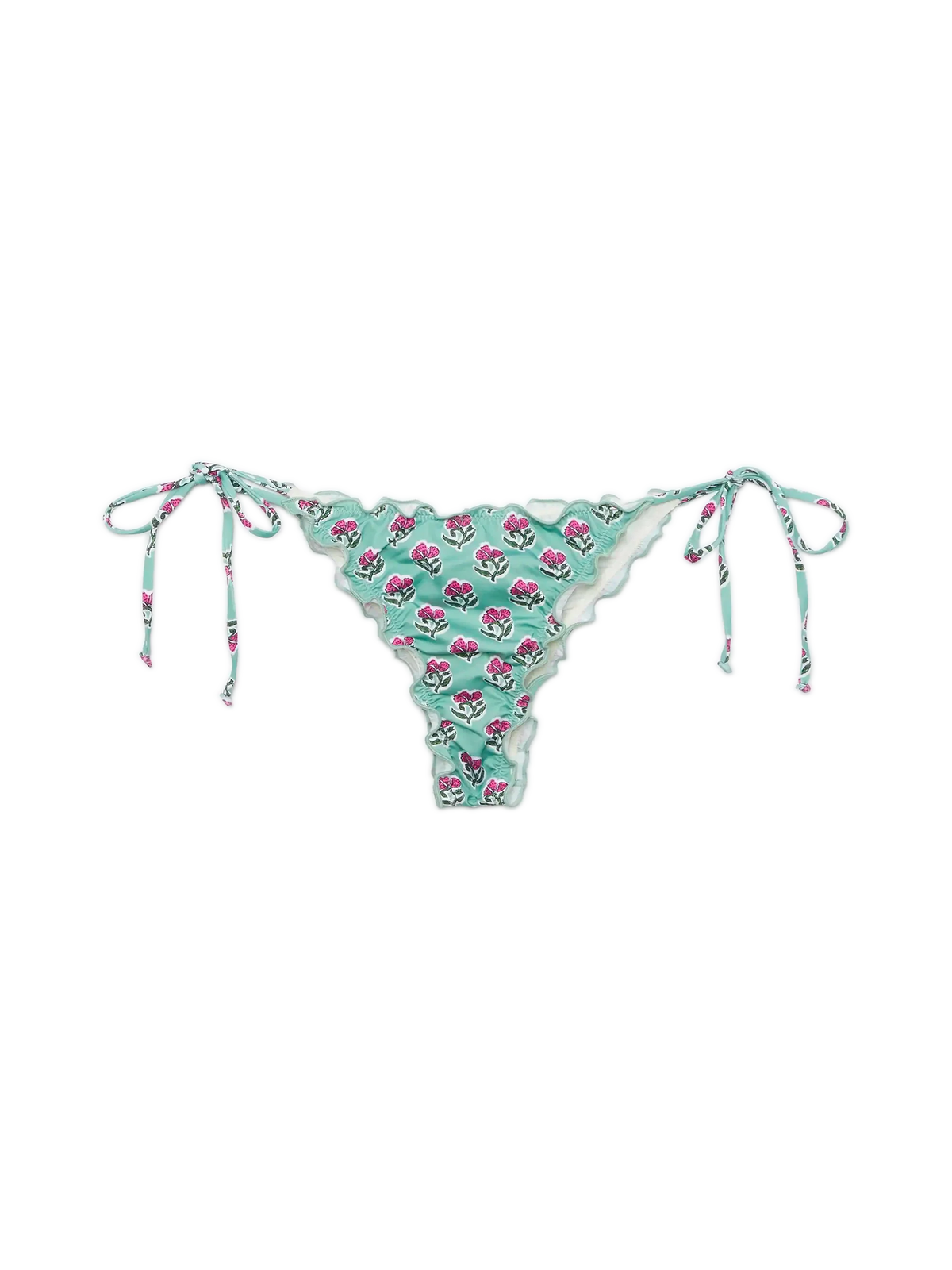 Slip mare Miami con stampa floreale Jaipur nei toni del verde salvia e del fucsia